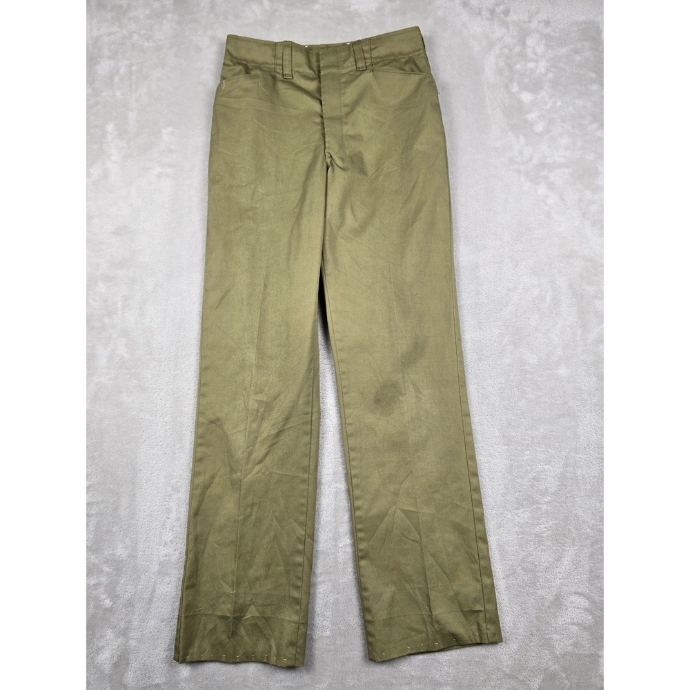 Vintage Boy Scouts of America Pants 26x29 Men Green Uniform Trousers 70s *Read